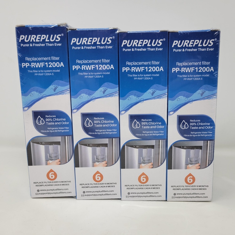 PurePlus PP-RWF1200A Refrigerator Water Filter Replacement 4 Pack New